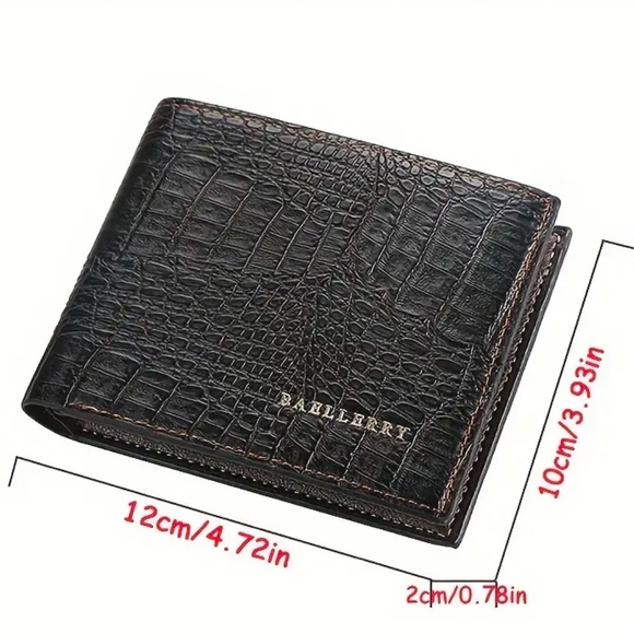 Men's Leather Wallet, Crocodile print. NWT - Picture 6 of 7